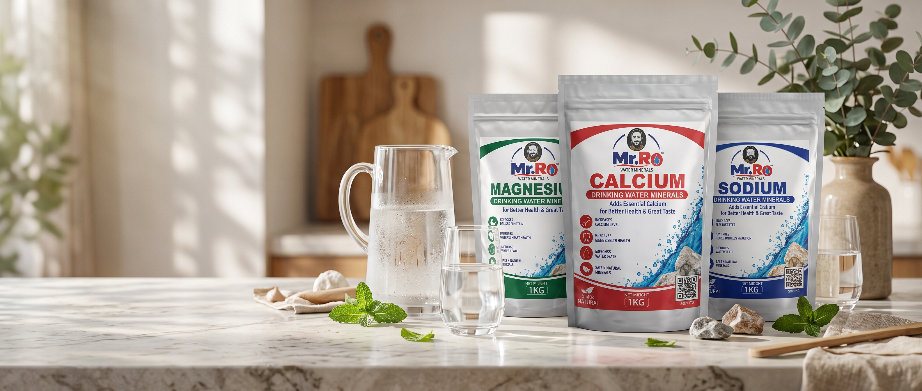 Mr. RO Water Minerals Pouches - Calcium, Magnesium, Sodium